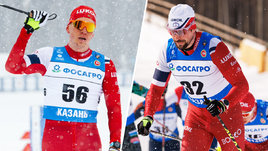 Лыжники Александр Большунов и Сергей Устюгов