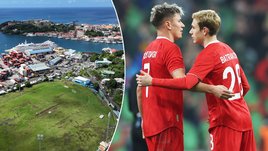 Вид на Сент-Джорджес, футболисты сборной России Андрей Мостовой и Алексей Батраков