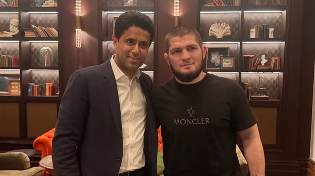 Президент «ПСЖ» Нассер Аль-Хелаифи и Хабиб Нурмагомедов.