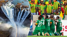 Водопад Виктория и футболисты сборной Замбии на Кубке Африки-2012