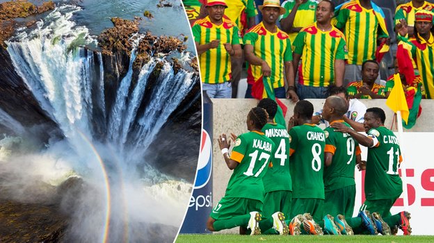Водопад Виктория и футболисты сборной Замбии на Кубке Африки-2012