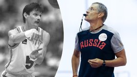 Баскетболист и тренер Сергей Базаревич в молодости и сейчас