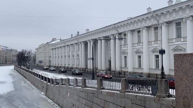 Вид на Дом Кабинета и Новый дом Кабинета с набережной Фонтанки. Вид на Дом Кабинета и Новый дом Кабинета с набережной Фонтанки