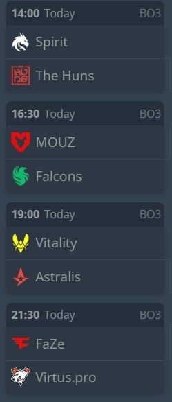 Расписание игр.