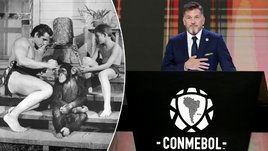 Президент КОНМЕБОЛ Алехандро Домингес и кадр из фильма о Тарзане