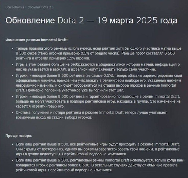 Описание обновления.