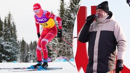 Биатлонистка Анна Грухвина и комментатор Дмитрий Губерниев