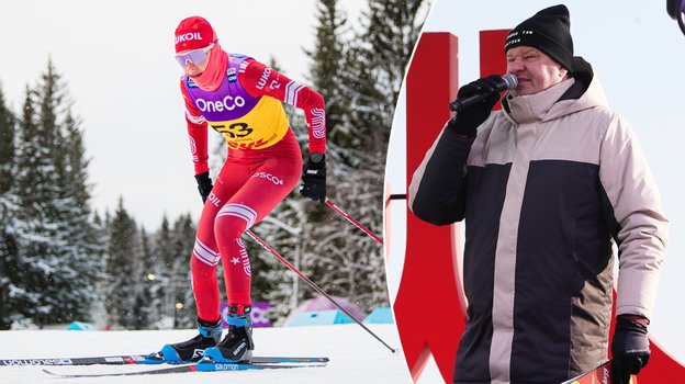 Биатлонистка Анна Грухвина и комментатор Дмитрий Губерниев