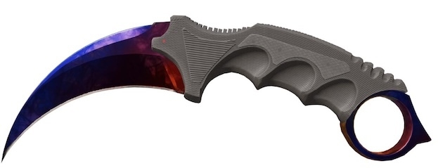 Керамбит «Мраморный градиент» («Огонь и лед»). Стоимость не менее 150 тысяч рублей.