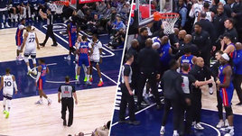 Драка между баскетболистами в матче «Миннесота» — «Детройт».