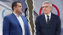 Глава Международной ассоциации бокса Умар Кремлев и Бывший президент МОК Томас Бах