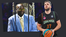 Шакил О'Нил и баскетболист «Уралмаша» Илья Попов