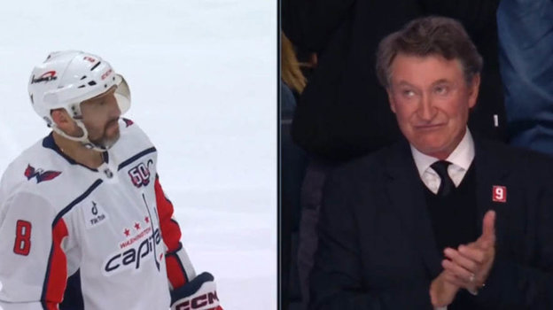 Уэйн Гретцки на матче «Айлендерс» — «Вашингтон».