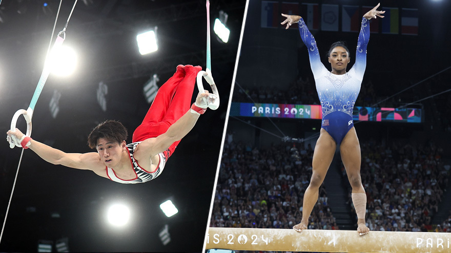 Гимнасты Дайки Хасимото и Симона Байлз на Олимпиаде в Париже-2024
