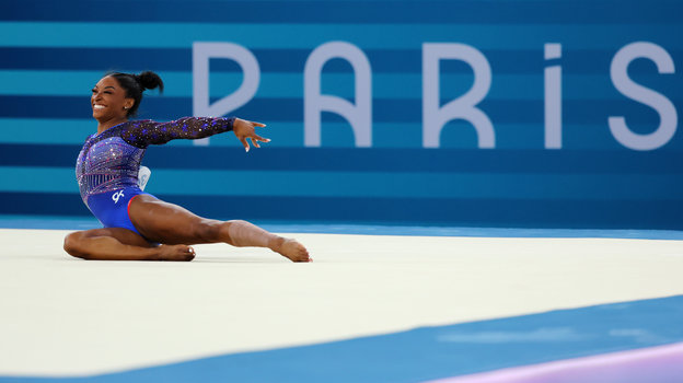 Симона Байлз. Гимнастка Симона Байлз на Олимпиаде в Париже-2024
