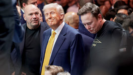 Босс UFC Дана Уайт, президент США Дональд Трамп и старший советник президента США Илон Маск