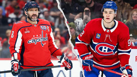 Хоккеисты клубов НХЛ Александр Овечкин («Вашингтон Кэпиталз») и Иван Демидов («Монреаль Канадиенс»)