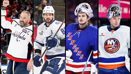 Российские хоккеисты клубов НХЛ Александр Овечкин, Никита Кучеров, Игорь Шестеркин, Илья Сорокин