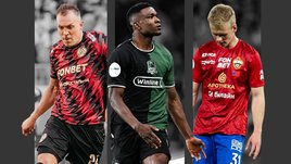 Футболисты Артем Дзюба, Джон Кордоба и Матвей Кисляк