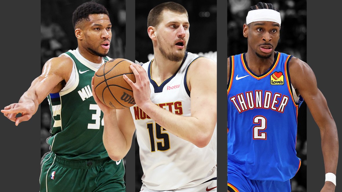 Баскетболисты Яннис Адетокумбо, Никола Йокич и Шей Гилджес-Александер.