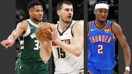 Баскетболисты Яннис Адетокумбо, Никола Йокич и Шей Гилджес-Александер.