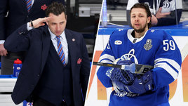 Главный тренер СКА Роман Ротенберг и хоккеист Владислав Подъяпольский