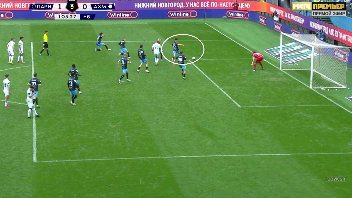 Эпизод матча «Пари НН» — «Ахмат».