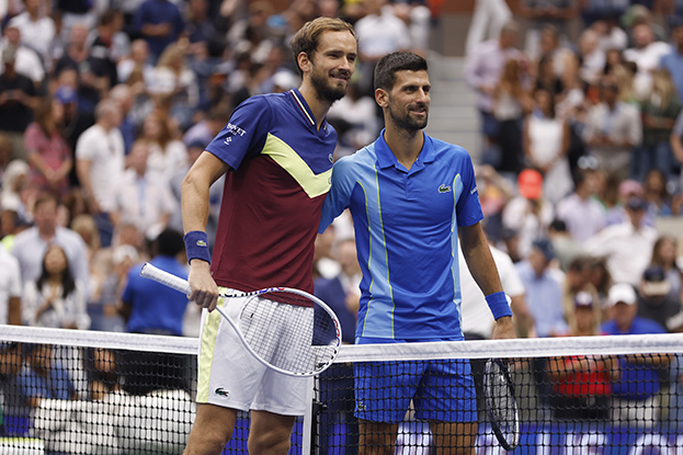 Даниил Медведев и Новак Джокович.