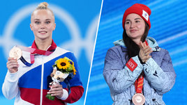 Гимнастка Ангелина Мельникова и лыжница Юлия Ступак