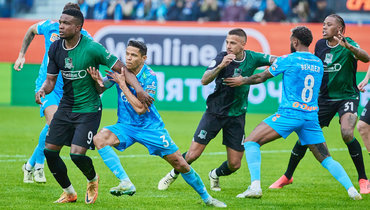 Джон Кордоба, Дуглас Сантос, Диего Коста, Вендел и Кайо в матче РПЛ «Зенит» — «Краснодар» (4:1).