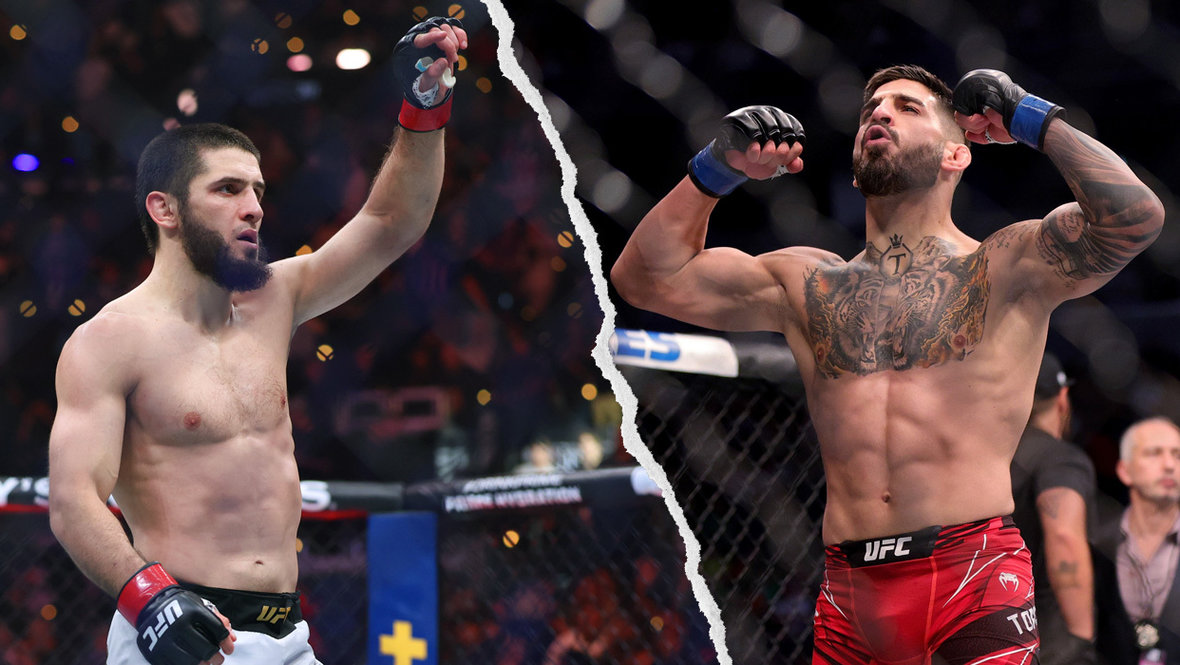 Бойцы ММА Ислам Махачев и Илия Топурия