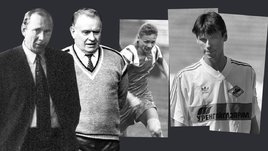 Тренеры Олег Романцев и Константин Бесков и футболисты Валерий Карпин и Егор Титов.