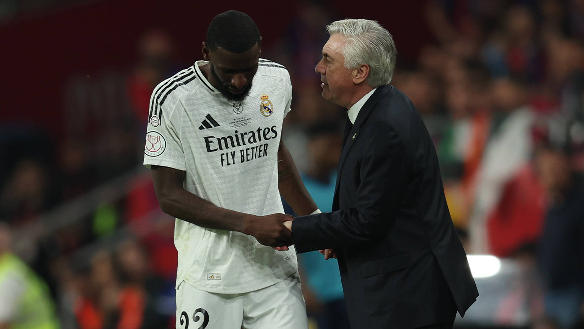 Антонио Рюдигер и Карло Анчелотти.