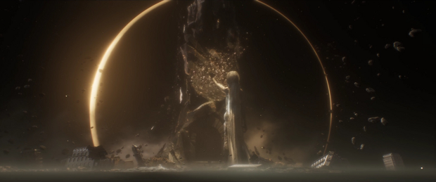 Художница, меняющая цифры на монолите.