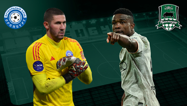 Николай Сысуев («Оренбург») и Джон Кордоба «Краснодар».