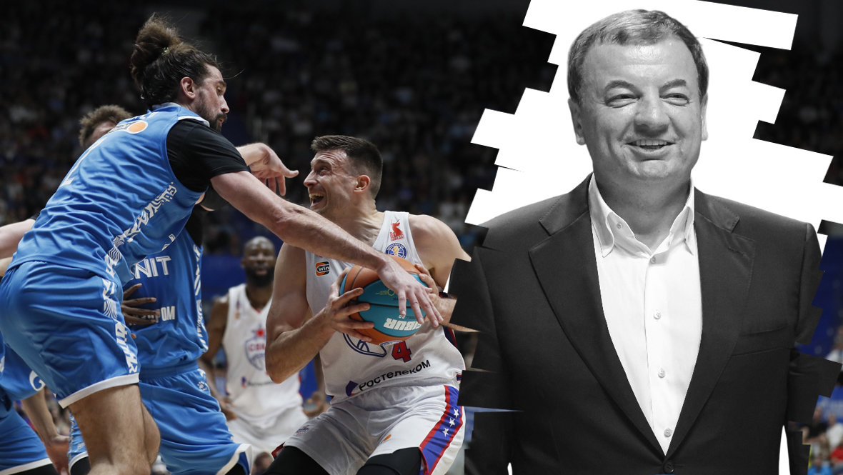 Баскетболисты Алексей Швед и Алекса Аврамович в матче «Зенит» — ЦСКА (86:70)