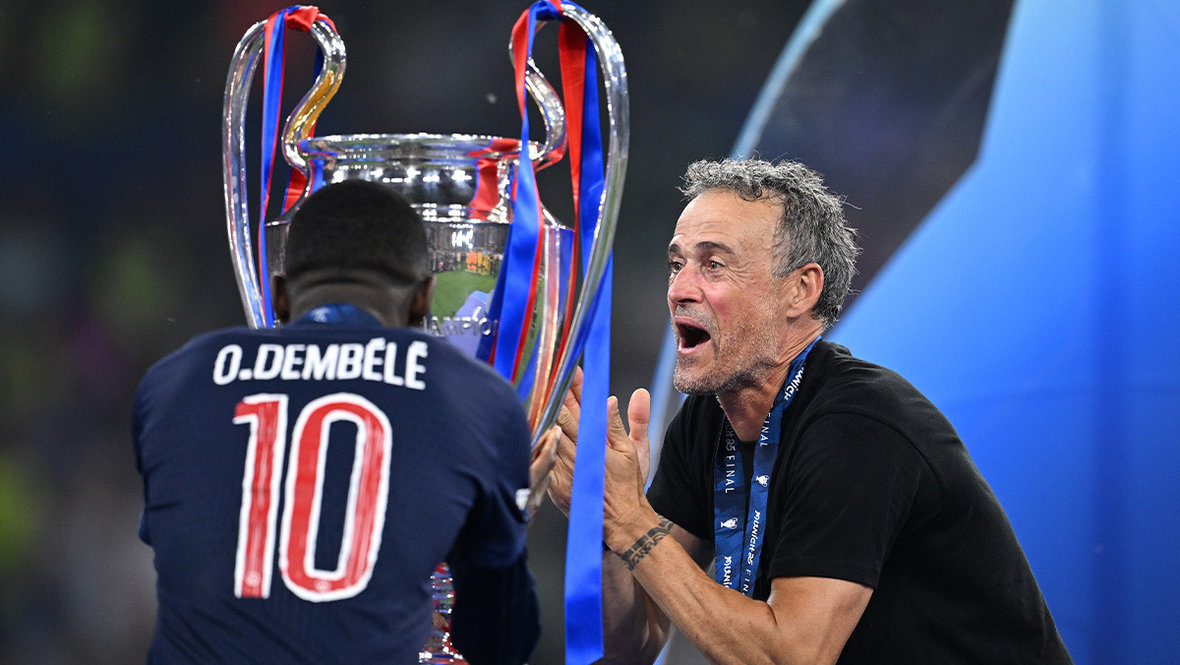 Усман Дембеле и Луис Энрике.