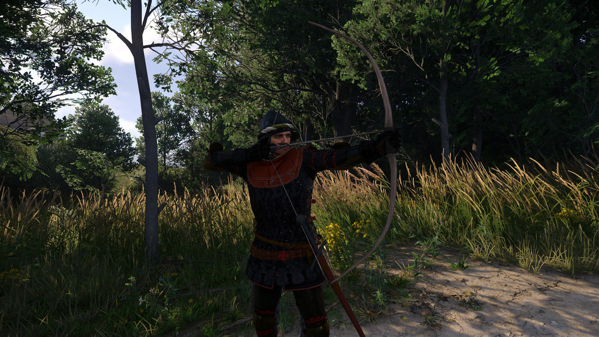 Стрельба из лука со стороны.