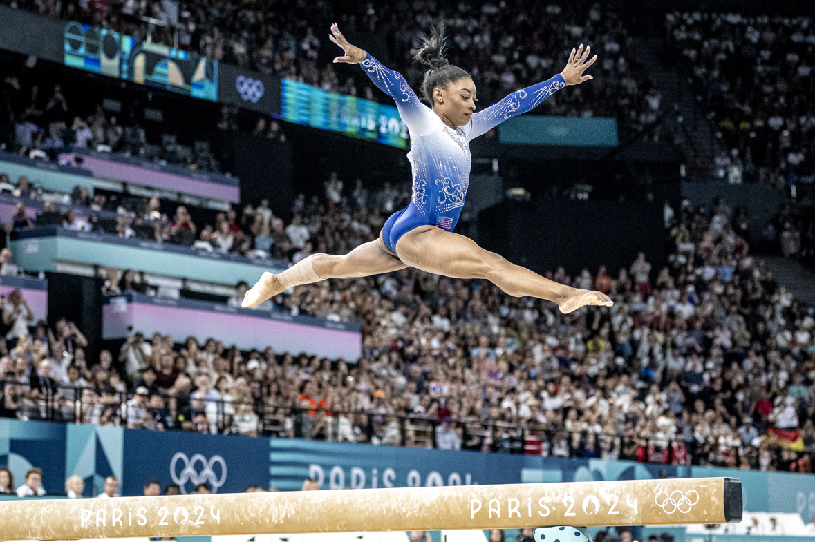 Симона Байлз. Гимнастка Симона Байлз на Олимпиаде в Париже-2024