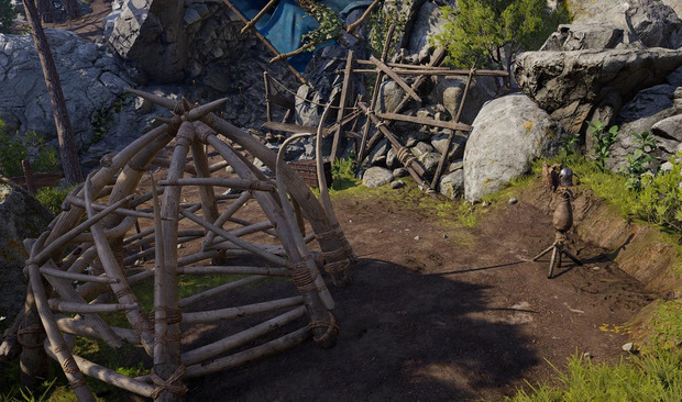 Часть лагерной стоянки в Балдурс Гейт 3.