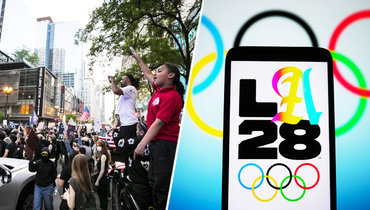 Беспорядки в Лос-Анджелесе и логотип Олимпиады-2028