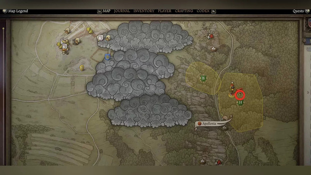 Карта с местом хижины отшельника.