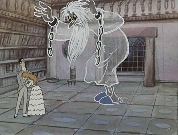 Кадр из м/ф «Кентервильское привидение». Реж. Дзига Вертов.