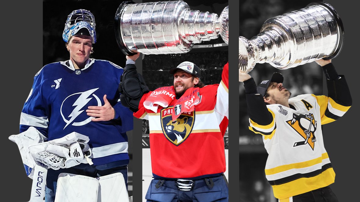 Хоккеисты Алексей Василевский, Сергей Бобровский и Евгений Малкин