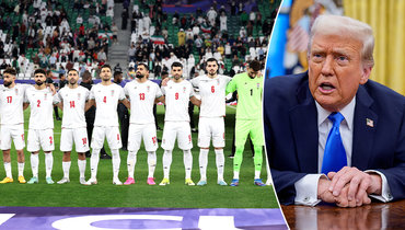 Сборная Ирана по футболу и президент США Дональд Трамп.