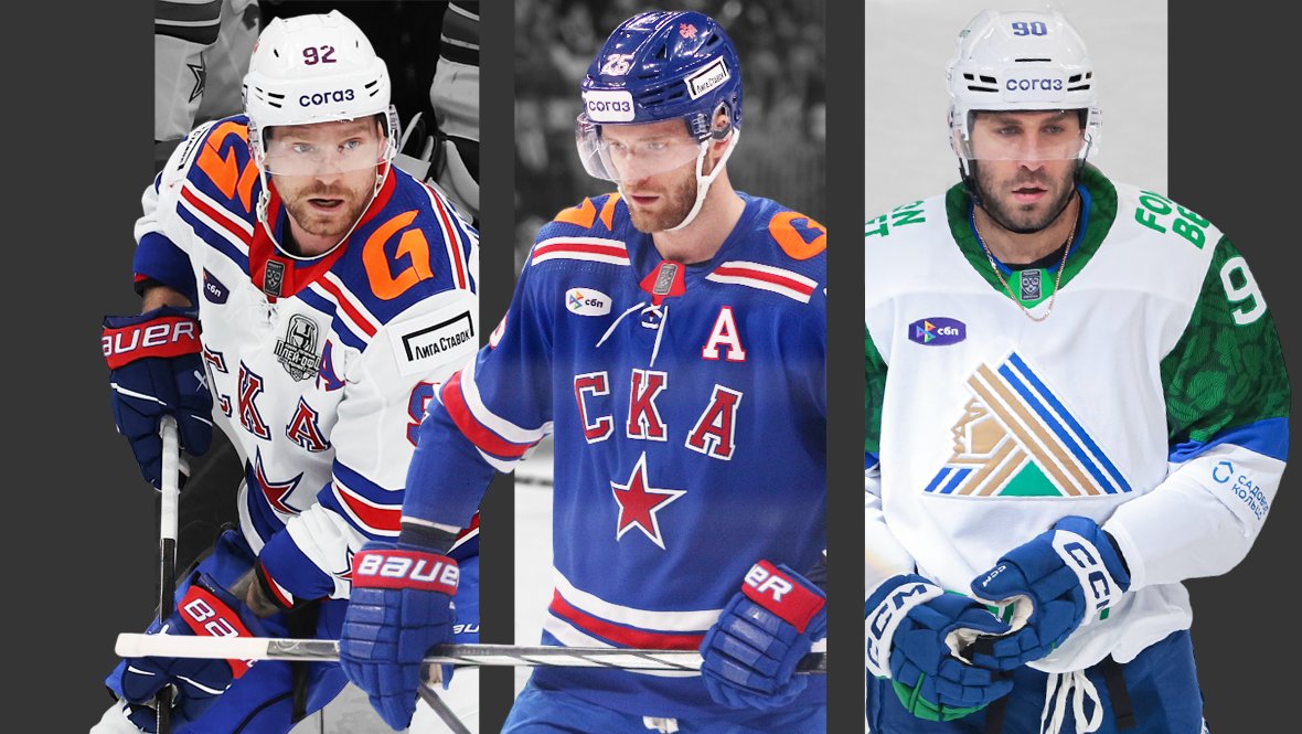 Хоккеисты Евгений Кузнецов, Михаил Григоренко и Джош Ливо