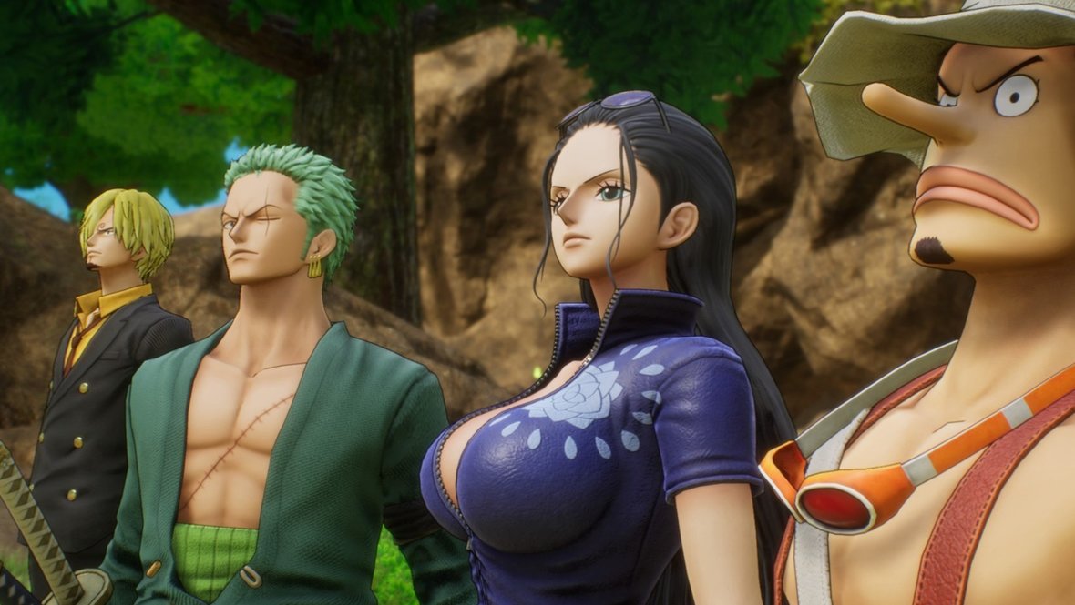 Санджи, Зоро, Робин и Усопп — члены команды Пиратов соломенной шляпы.