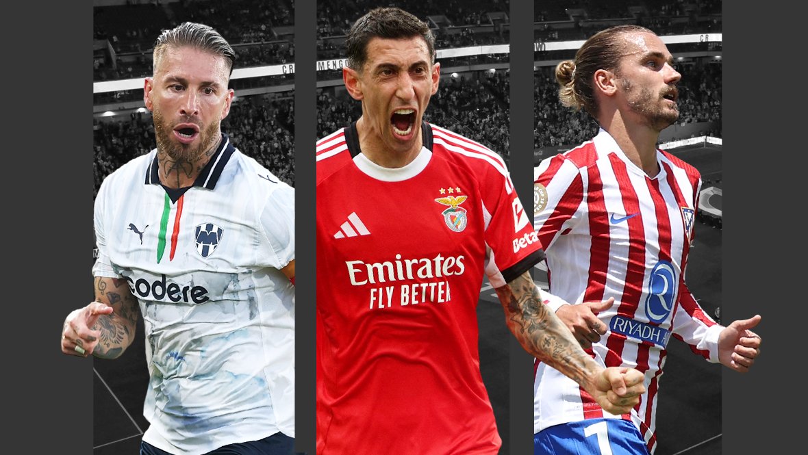 Футболисты Серхио Рамос, Анхель Ди Мария и Антуан Гризманн