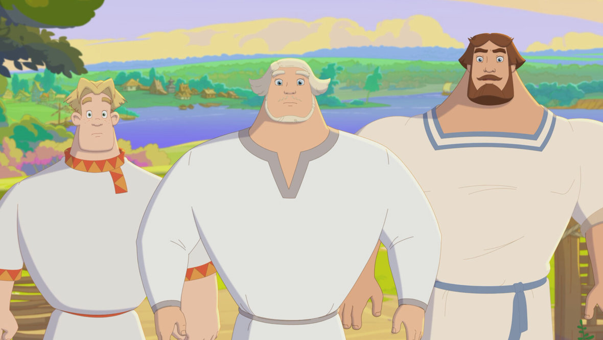 Кадр из мультфильма «Три богатыря и свет клином», реж. Дарина Шмидт, Анимационная студия Мельница, Кинокомпания СТВ