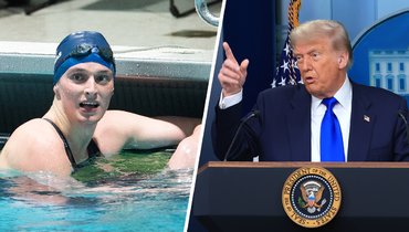 Лия Томас и Дональд Трамп.